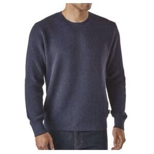 Patagonia Men’s Yewcrag Sweater Navy Blue Organic Cotton Sz L Base Layer Hiking